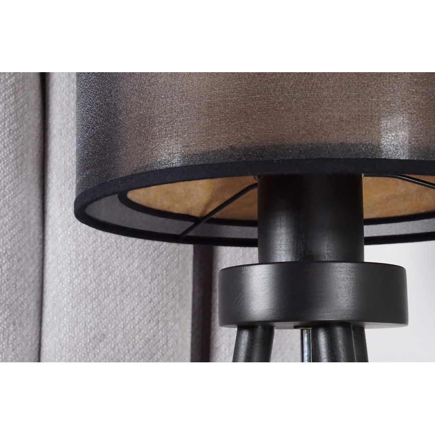 Duolla - Настолна лампа WOOD BOHO 1xE27/15W/230V Ø 25 см черен/бежов