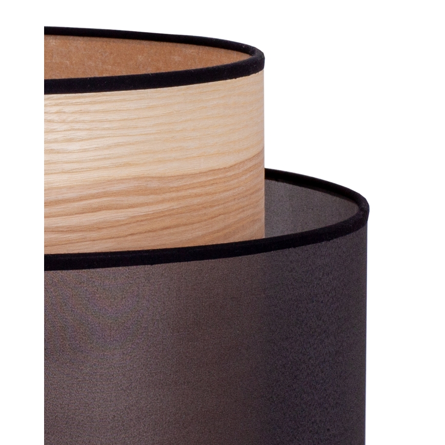 Duolla - Настолна лампа WOOD BOHO 1xE27/15W/230V Ø 25 см черен/бежов