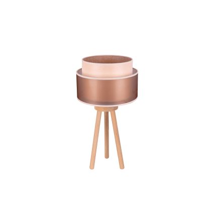 Duolla - Настолна лампа WOOD BOHO 1xE27/15W/230V Ø 25 см меден/кафяв/бежов