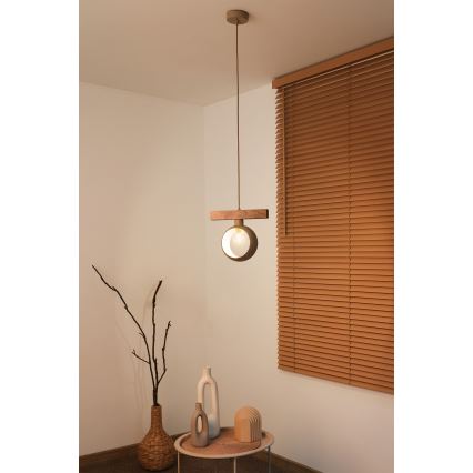 Duolla - Пендант на кабел IRONLINE 1xE27/15W/230V бор/дъб/бежов