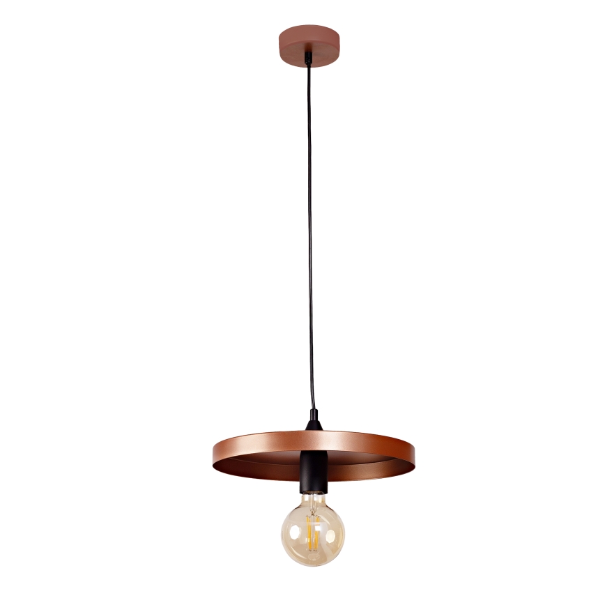 Duolla - Пендант на кабел IRONLINE 1xE27/15W/230V Ø 30 cm меден/черен