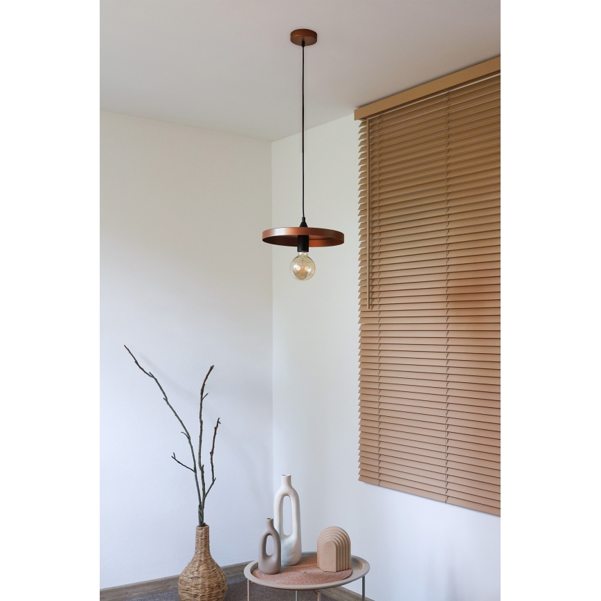 Duolla - Пендант на кабел IRONLINE 1xE27/15W/230V Ø 30 cm меден/черен