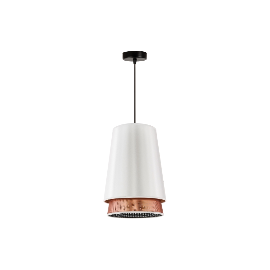 Duolla - Пендел BELL SHINY 1xE27/15W/230V Ø 25 см бял/меден