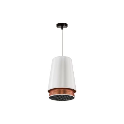 Duolla - Пендел BELL SHINY 1xE27/15W/230V Ø 25 см бял/меден