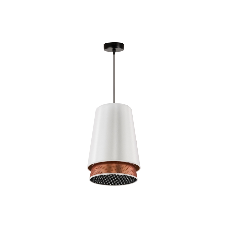 Duolla - Пендел BELL SHINY 1xE27/15W/230V Ø 25 см бял/меден
