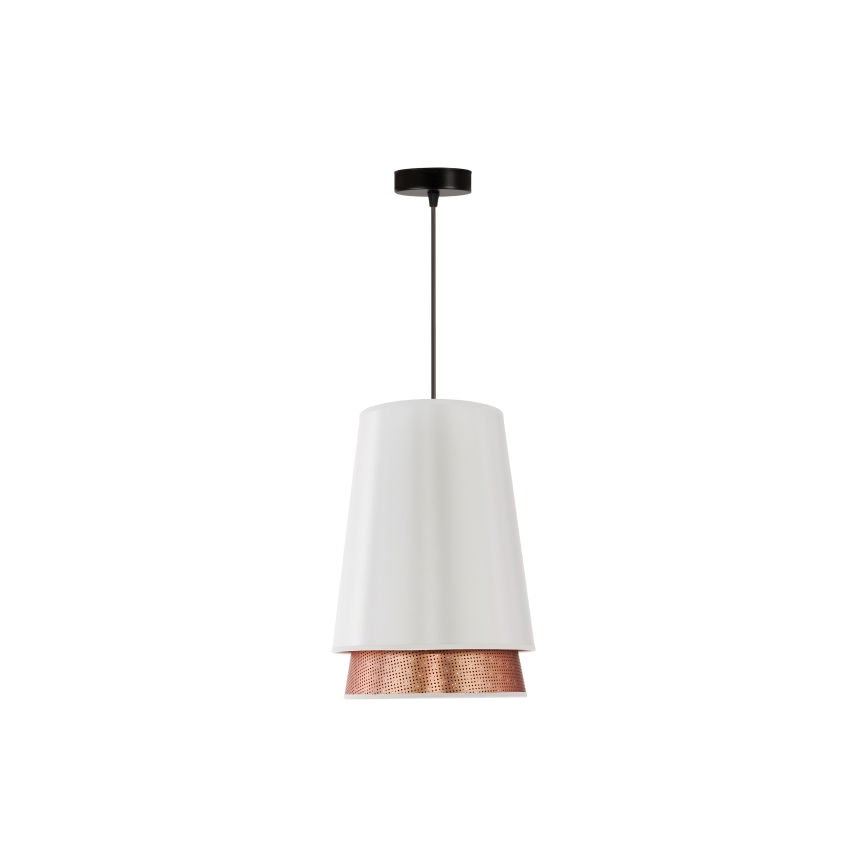 Duolla - Пендел BELL SHINY 1xE27/15W/230V Ø 25 см бял/меден