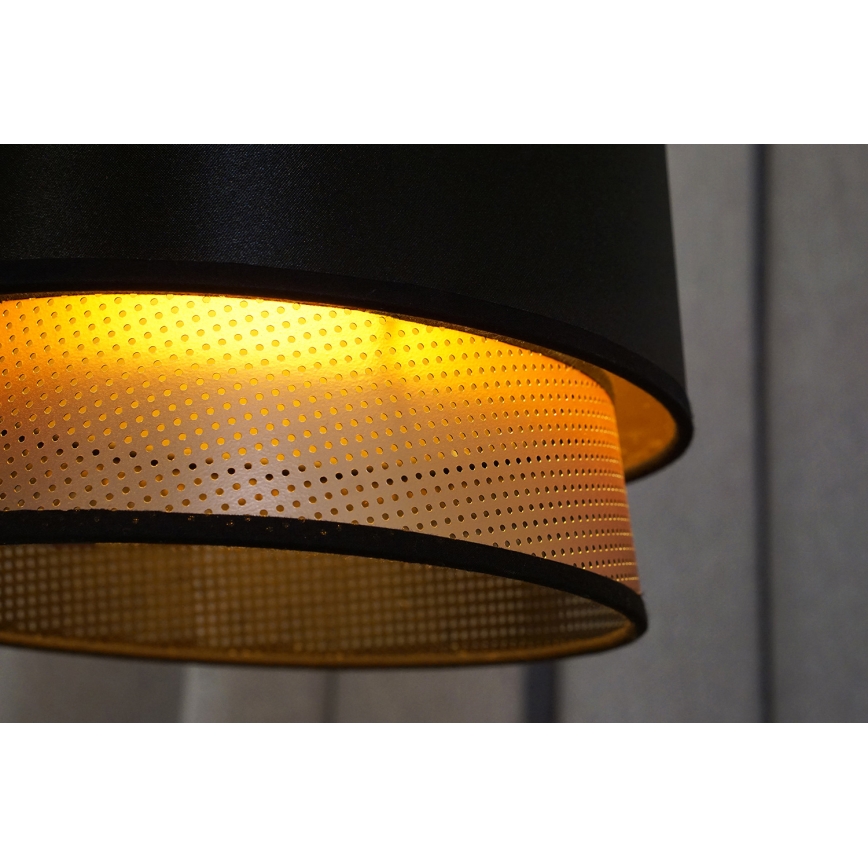 Duolla - Пендел BELL SHINY 1xE27/15W/230V Ø 25 см черен/меден