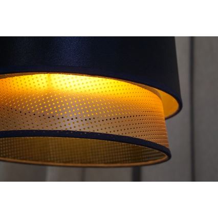 Duolla - Пендел BELL SHINY 1xE27/15W/230V Ø 25 см син/меден