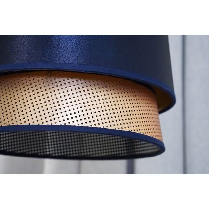 Duolla - Пендел BELL SHINY 1xE27/15W/230V Ø 25 см син/меден