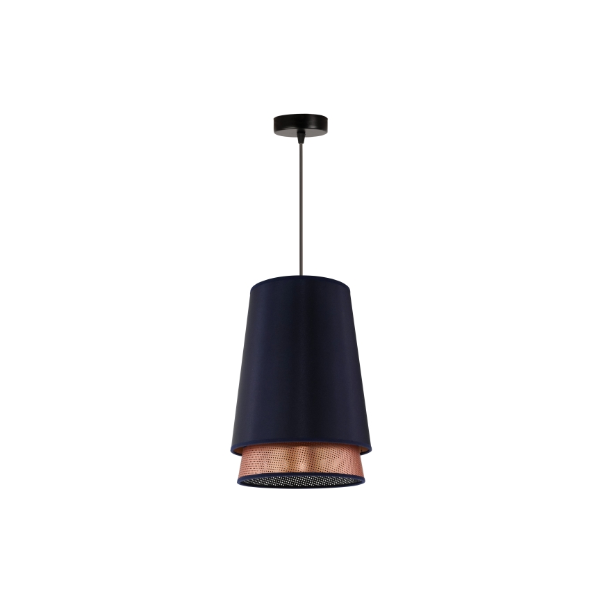 Duolla - Пендел BELL SHINY 1xE27/15W/230V Ø 25 см син/меден