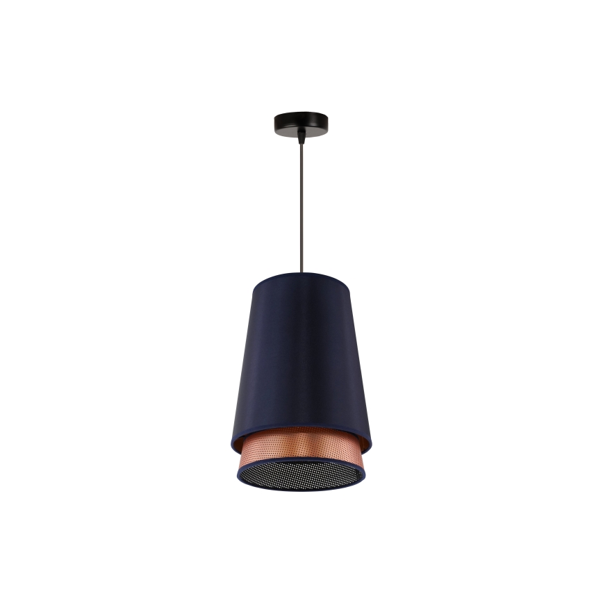 Duolla - Пендел BELL SHINY 1xE27/15W/230V Ø 25 см син/меден