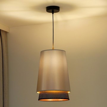 Duolla - Пендел BELL SHINY 1xE27/15W/230V Ø 25 см сребрист/черен