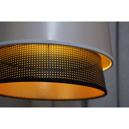 Duolla - Пендел BELL SHINY 1xE27/15W/230V Ø 25 см сребрист/черен