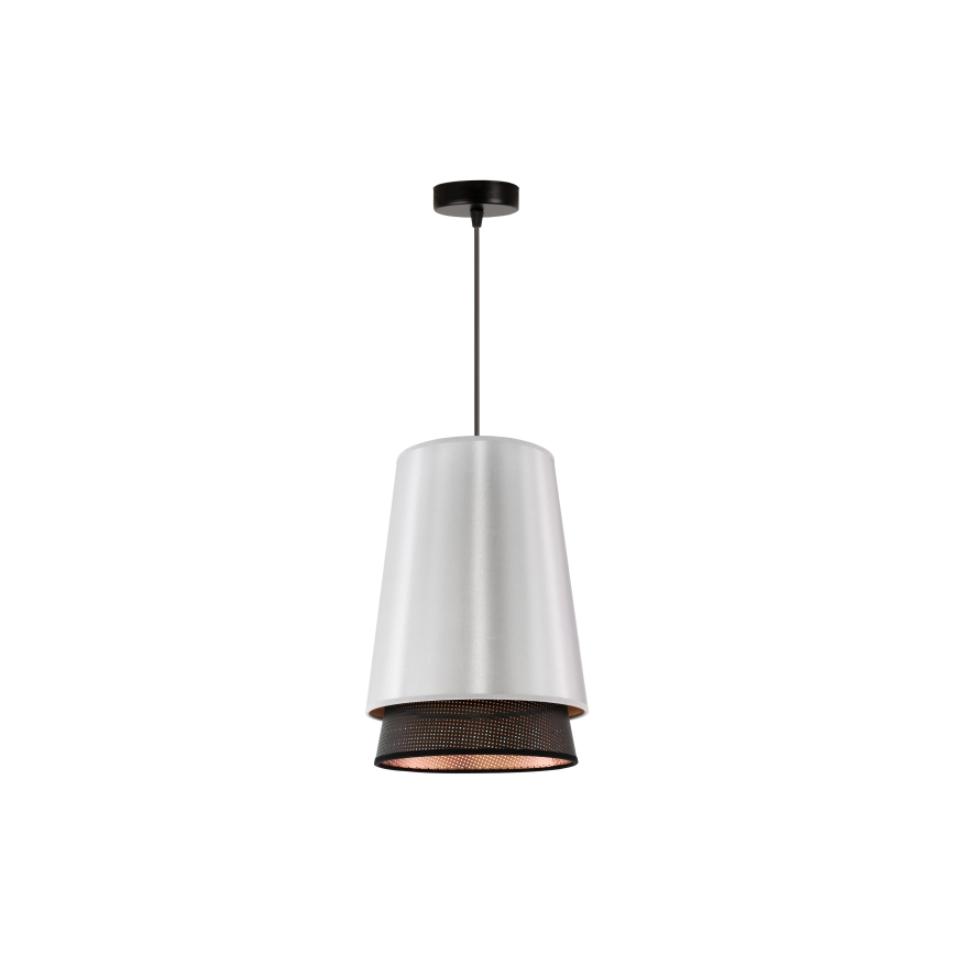 Duolla - Пендел BELL SHINY 1xE27/15W/230V Ø 25 см сребрист/черен