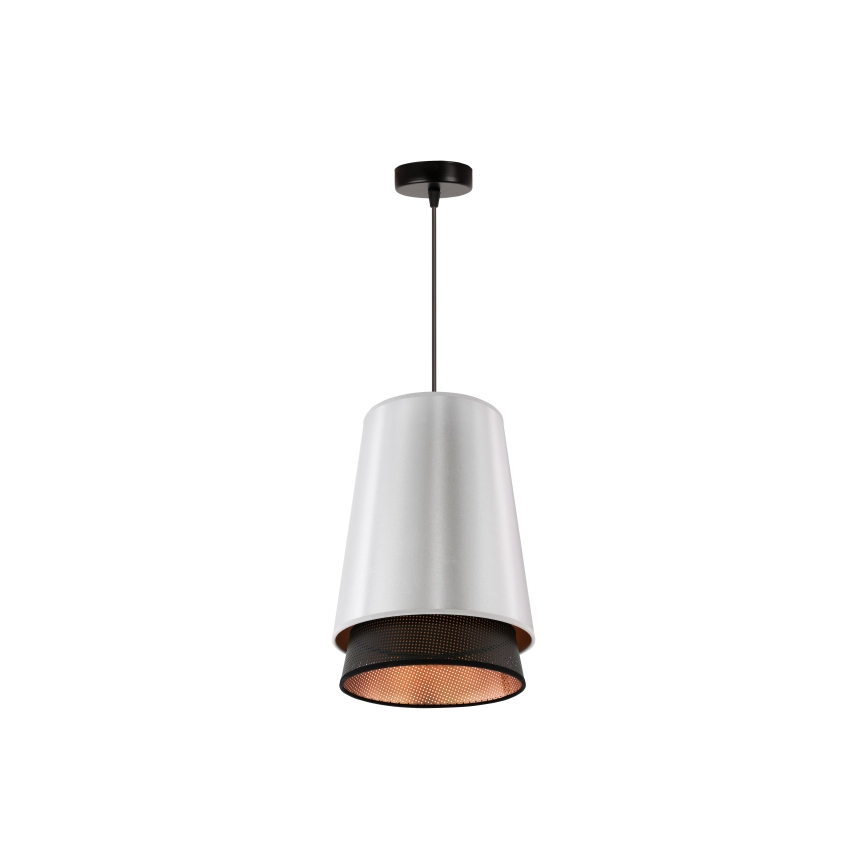 Duolla - Пендел BELL SHINY 1xE27/15W/230V Ø 25 см сребрист/черен