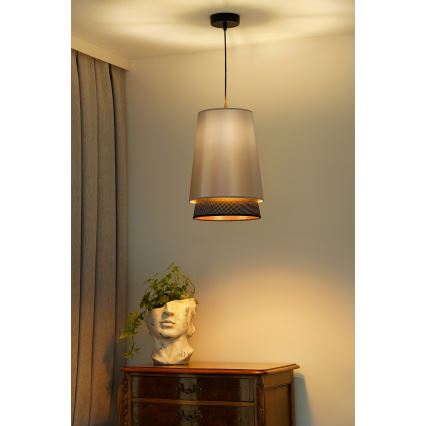 Duolla - Пендел BELL SHINY 1xE27/15W/230V Ø 25 см сребрист/черен