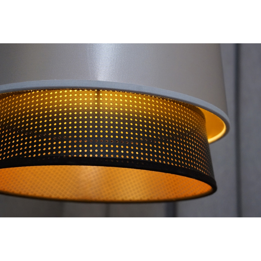 Duolla - Пендел BELL SHINY 1xE27/15W/230V Ø 25 см сребрист/черен