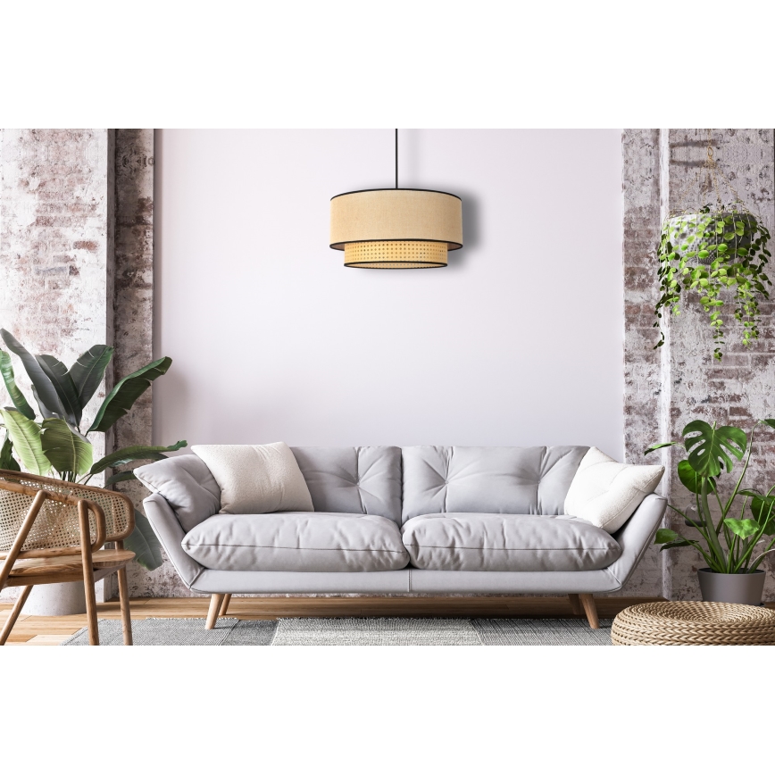 Duolla - Пендел BOHO 1xE27/15W/230V Ø 45 см бежов/ратан