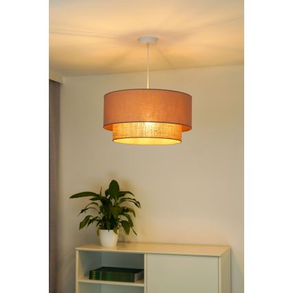 Duolla - Пендел BOHO 1xE27/15W/230V Ø 45 см бежов/кафяв