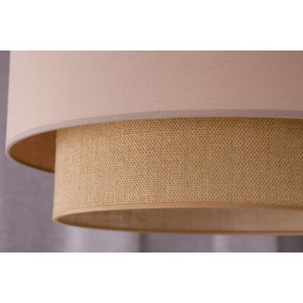 Duolla - Пендел BOHO 1xE27/15W/230V Ø 45 см бежов/кафяв