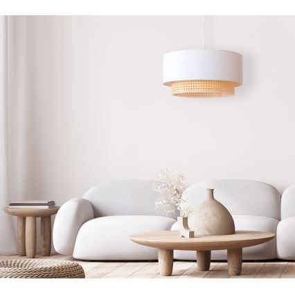 Duolla - Пендел BOHO 1xE27/15W/230V Ø 45 см кремав/ратанов