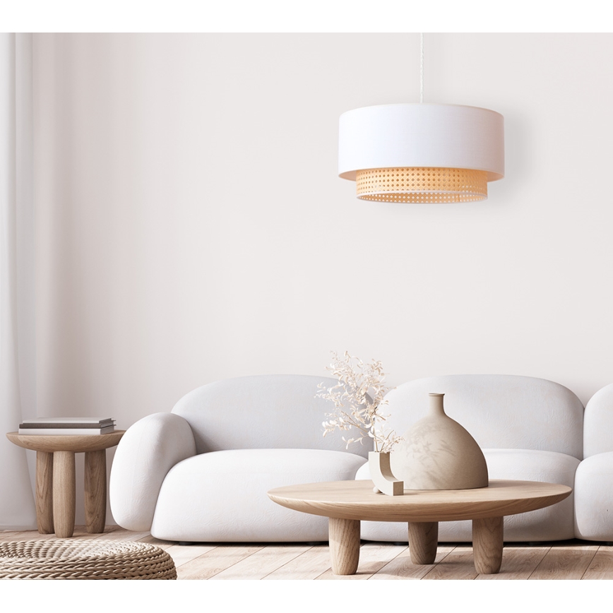 Duolla - Пендел BOHO 1xE27/15W/230V Ø 45 см кремав/ратанов