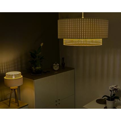 Duolla - Пендел BOHO 1xE27/15W/230V Ø 45 см кремав/ратанов