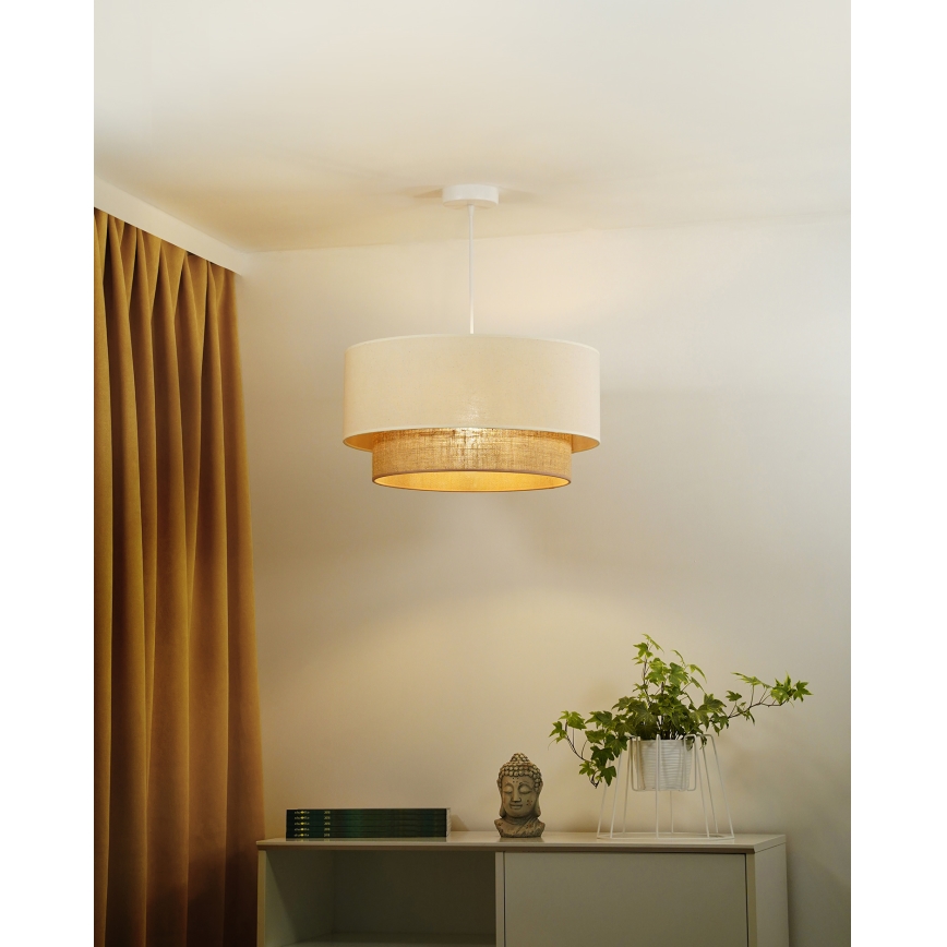 Duolla - Пендел BOHO 1xE27/40W/230V Ø 45 см кремав/кафяв