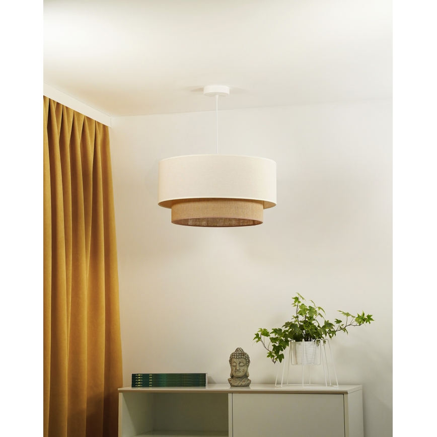 Duolla - Пендел BOHO 1xE27/40W/230V Ø 45 см кремав/кафяв
