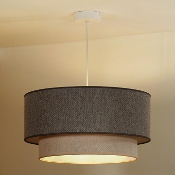 Duolla - Пендел BOHO ECO RECYCLING 1xE27/15W/230V Ø 45 см кафяв/кремав