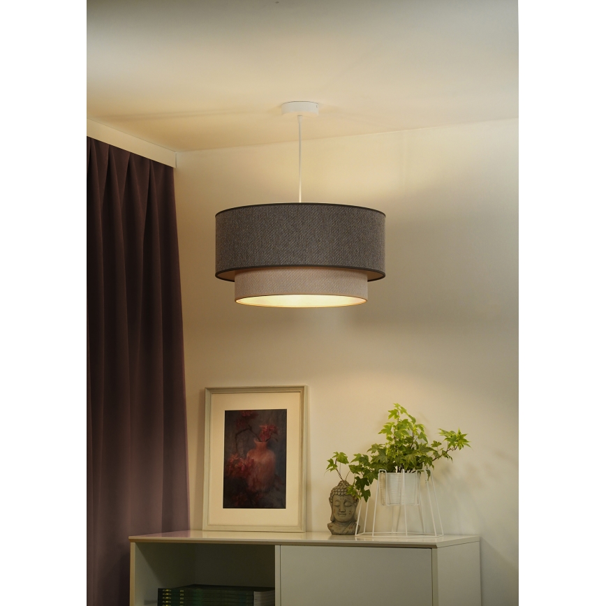 Duolla - Пендел BOHO ECO RECYCLING 1xE27/15W/230V Ø 45 см кафяв/кремав