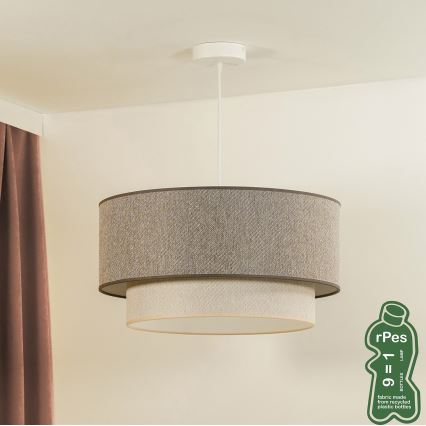 Duolla - Пендел BOHO ECO RECYCLING 1xE27/15W/230V Ø 45 см кафяв/кремав