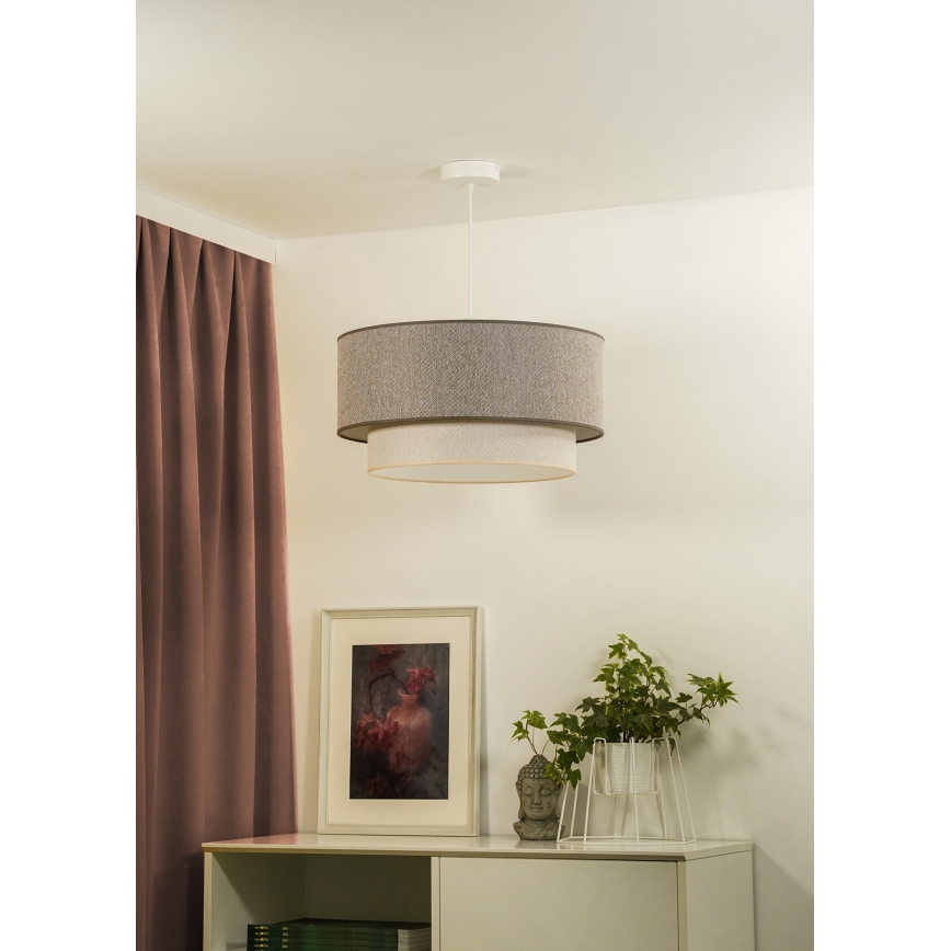 Duolla - Пендел BOHO ECO RECYCLING 1xE27/15W/230V Ø 45 см кафяв/кремав