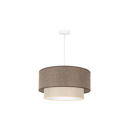 Duolla - Пендел BOHO ECO RECYCLING 1xE27/15W/230V Ø 45 см кафяв/кремав