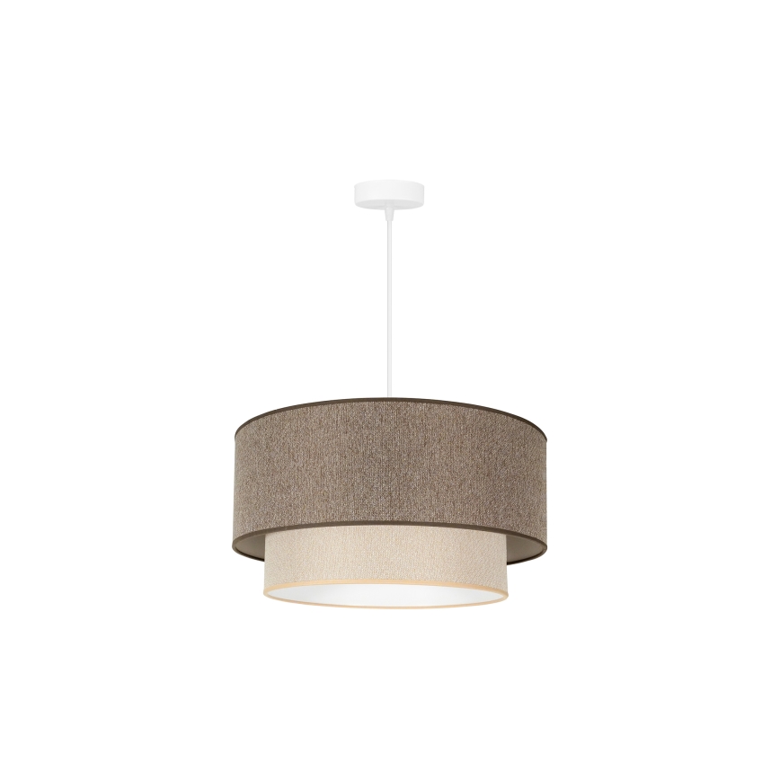 Duolla - Пендел BOHO ECO RECYCLING 1xE27/15W/230V Ø 45 см кафяв/кремав