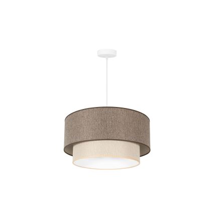 Duolla - Пендел BOHO ECO RECYCLING 1xE27/15W/230V Ø 45 см кафяв/кремав