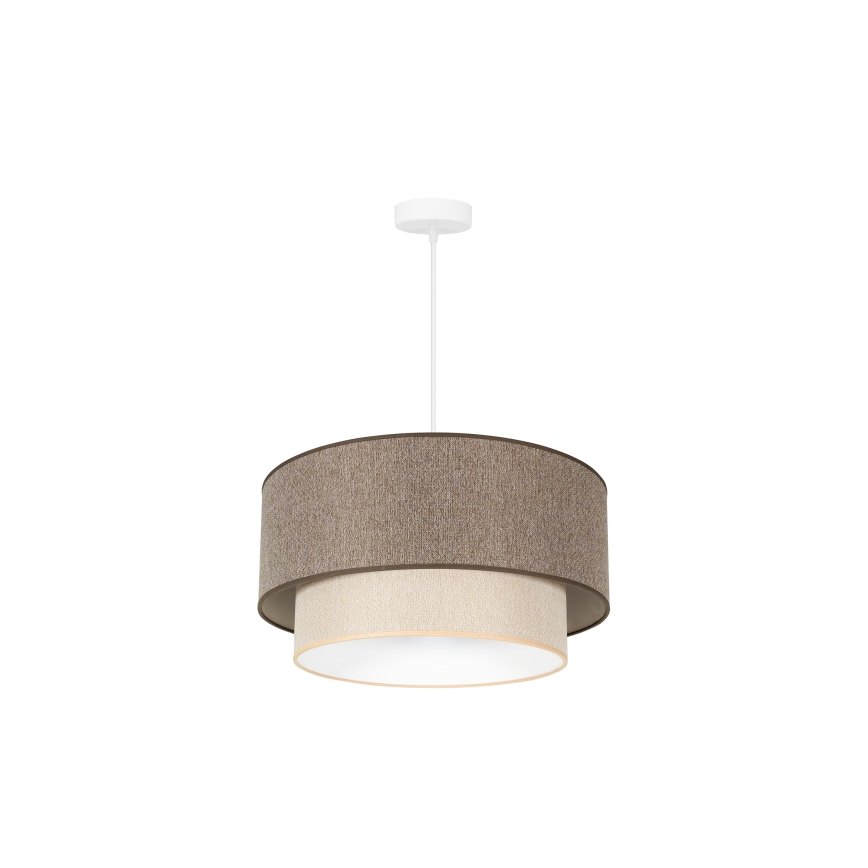 Duolla - Пендел BOHO ECO RECYCLING 1xE27/15W/230V Ø 45 см кафяв/кремав