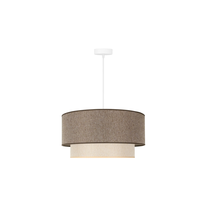 Duolla - Пендел BOHO ECO RECYCLING 1xE27/15W/230V Ø 45 см кафяв/кремав