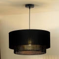 Duolla - Пендел BOHO RATTAN 1xE27/15W/230V Ø 45 см черен