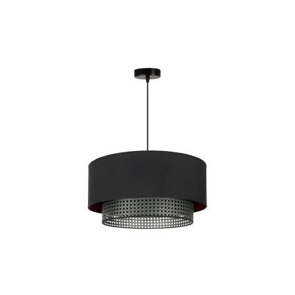 Duolla - Пендел BOHO RATTAN 1xE27/15W/230V Ø 45 см черен