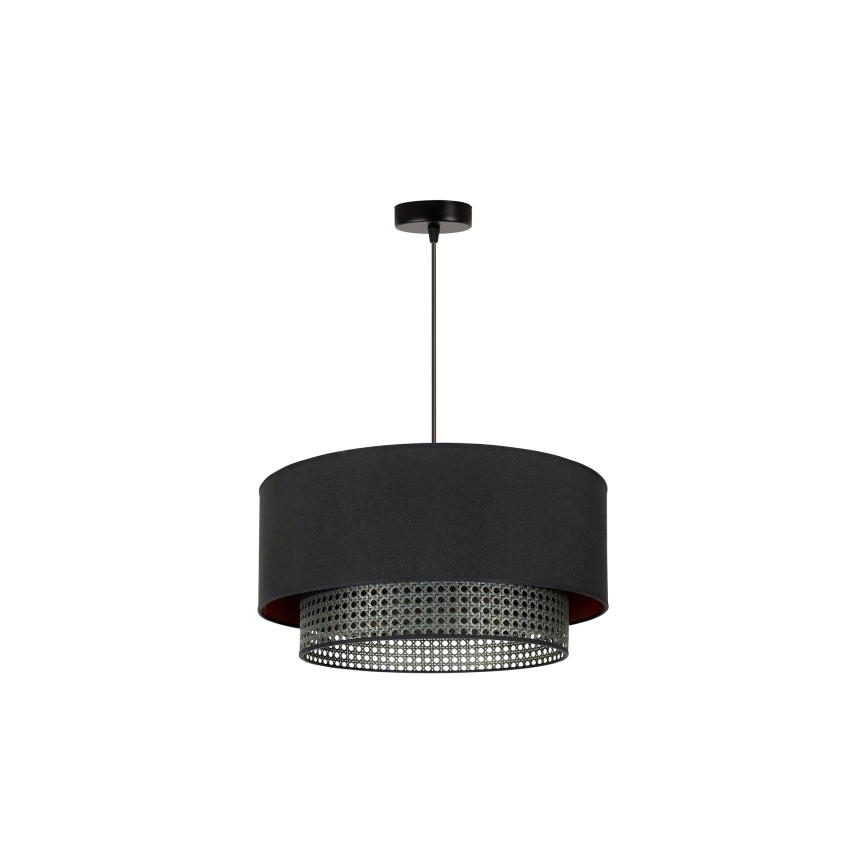 Duolla - Пендел BOHO RATTAN 1xE27/15W/230V Ø 45 см черен