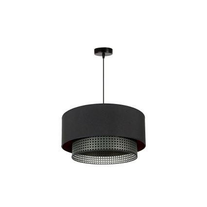 Duolla - Пендел BOHO RATTAN 1xE27/15W/230V Ø 45 см черен