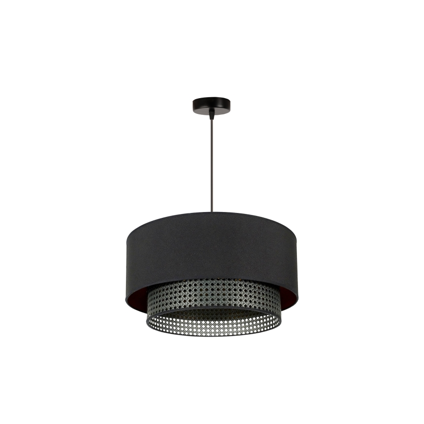 Duolla - Пендел BOHO RATTAN 1xE27/15W/230V Ø 45 см черен