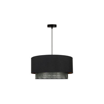 Duolla - Пендел BOHO RATTAN 1xE27/15W/230V Ø 45 см черен