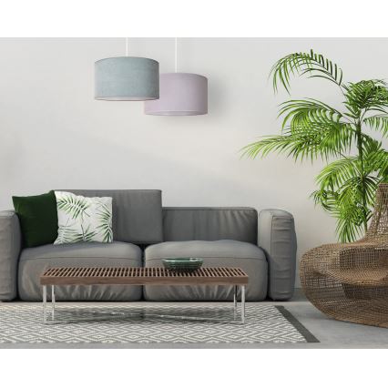 Duolla - Пендел BRISTOL 1xE27/15W/230V Ø 45 см зелен/бял