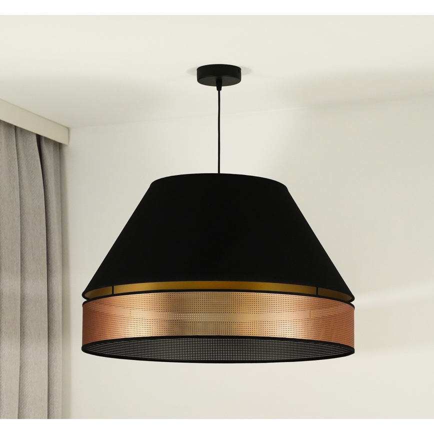 Duolla - Пендел COPPER SHINY 1xE27/15W/230V Ø 60 см черен/меден