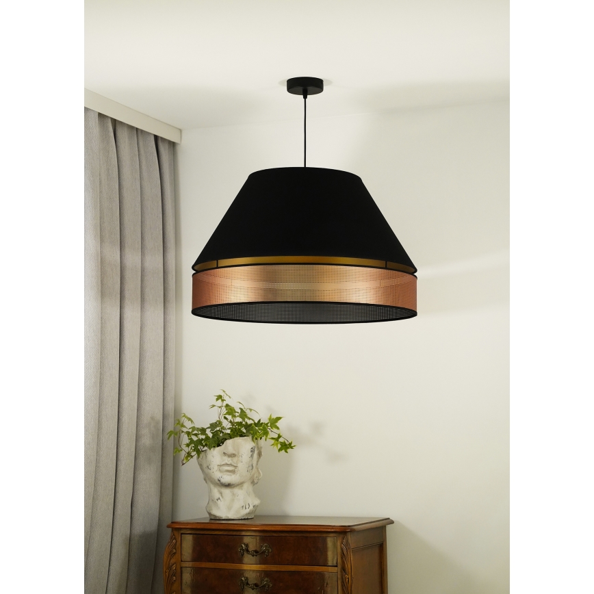 Duolla - Пендел COPPER SHINY 1xE27/15W/230V Ø 60 см черен/меден