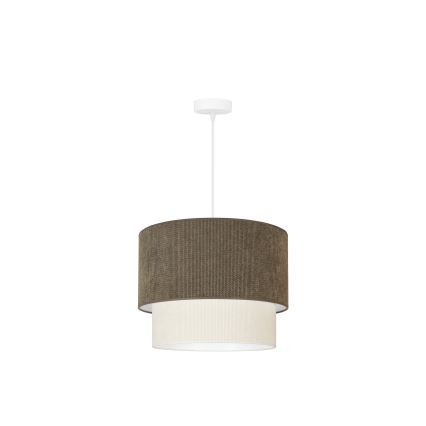 Duolla - Пендел CORDUROY 1xE27/15W/230V Ø 40 см кафяв/кремав