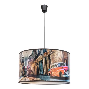 Duolla - Пендел CUBA ЧЕРВЕН 1xE27/15W/230V Ø 35 см