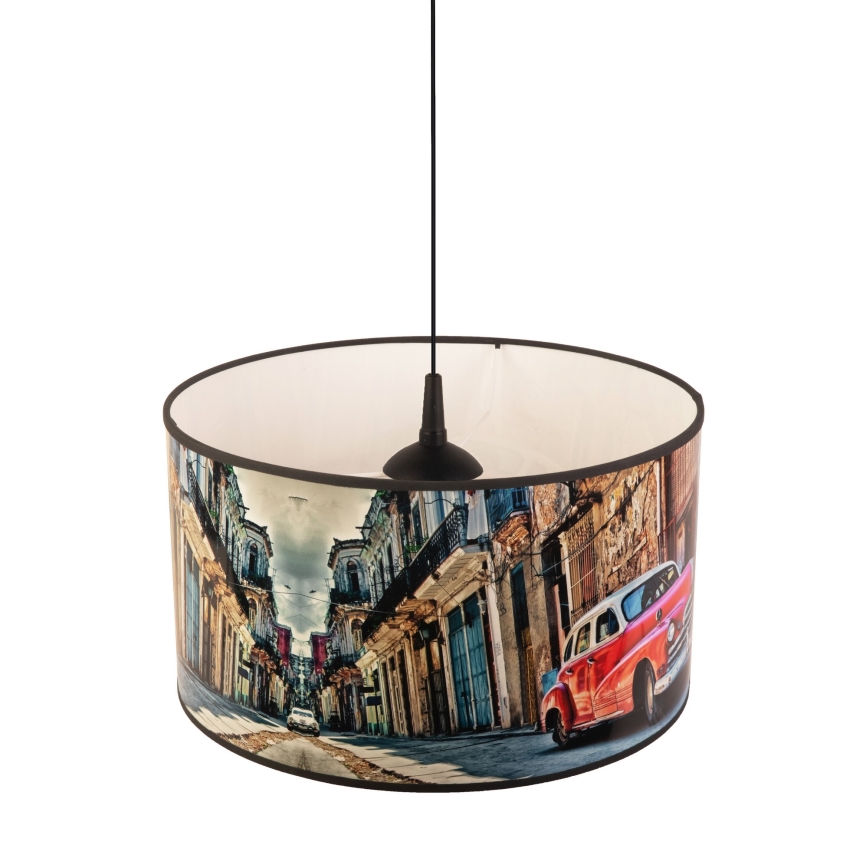 Duolla - Пендел CUBA ЧЕРВЕН 1xE27/15W/230V Ø 35 см